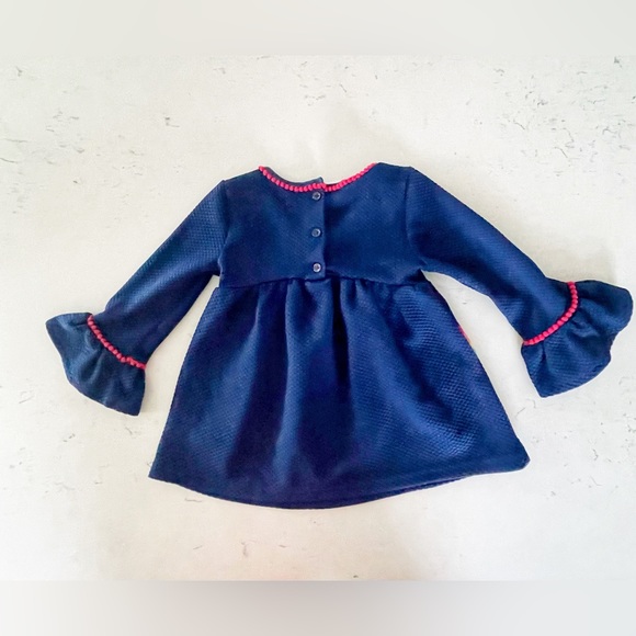 Nannette Kids Navy Embroidered Rainbow Heart Smiley Face Red Trim Top Size 5 - Picture 3 of 8